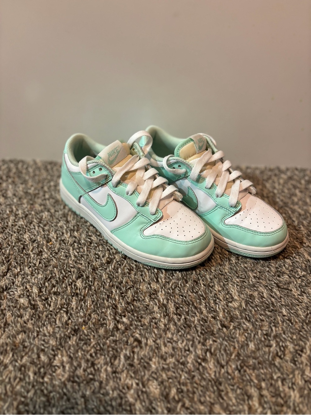 Nike Kids Low-Top Sneakers in Mint and White